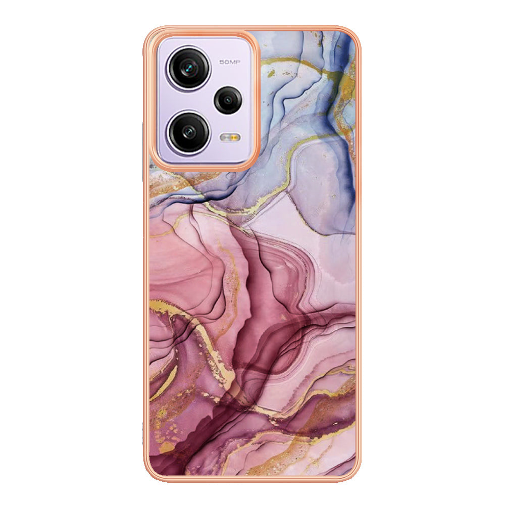 YB IMD Series-16 Style E Phone Case for Xiaomi Redmi Note 12 Pro 5G / Note 12 Pro Speed 5G / Poco X5 Pro 5G TPU 2.0mm IMD Marble Pattern Protective Cover
