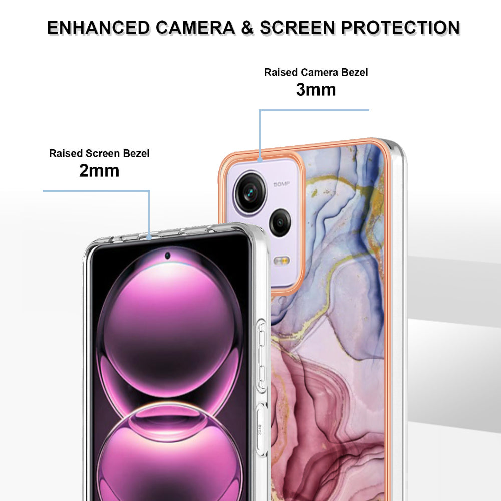 YB IMD Series-16 Style E Phone Case for Xiaomi Redmi Note 12 Pro 5G / Note 12 Pro Speed 5G / Poco X5 Pro 5G TPU 2.0mm IMD Marble Pattern Protective Cover