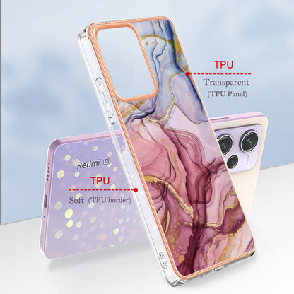 YB IMD Series-16 Style E Phone Case for Xiaomi Redmi Note 12 Pro 5G / Note 12 Pro Speed 5G / Poco X5 Pro 5G TPU 2.0mm IMD Marble Pattern Protective Cover