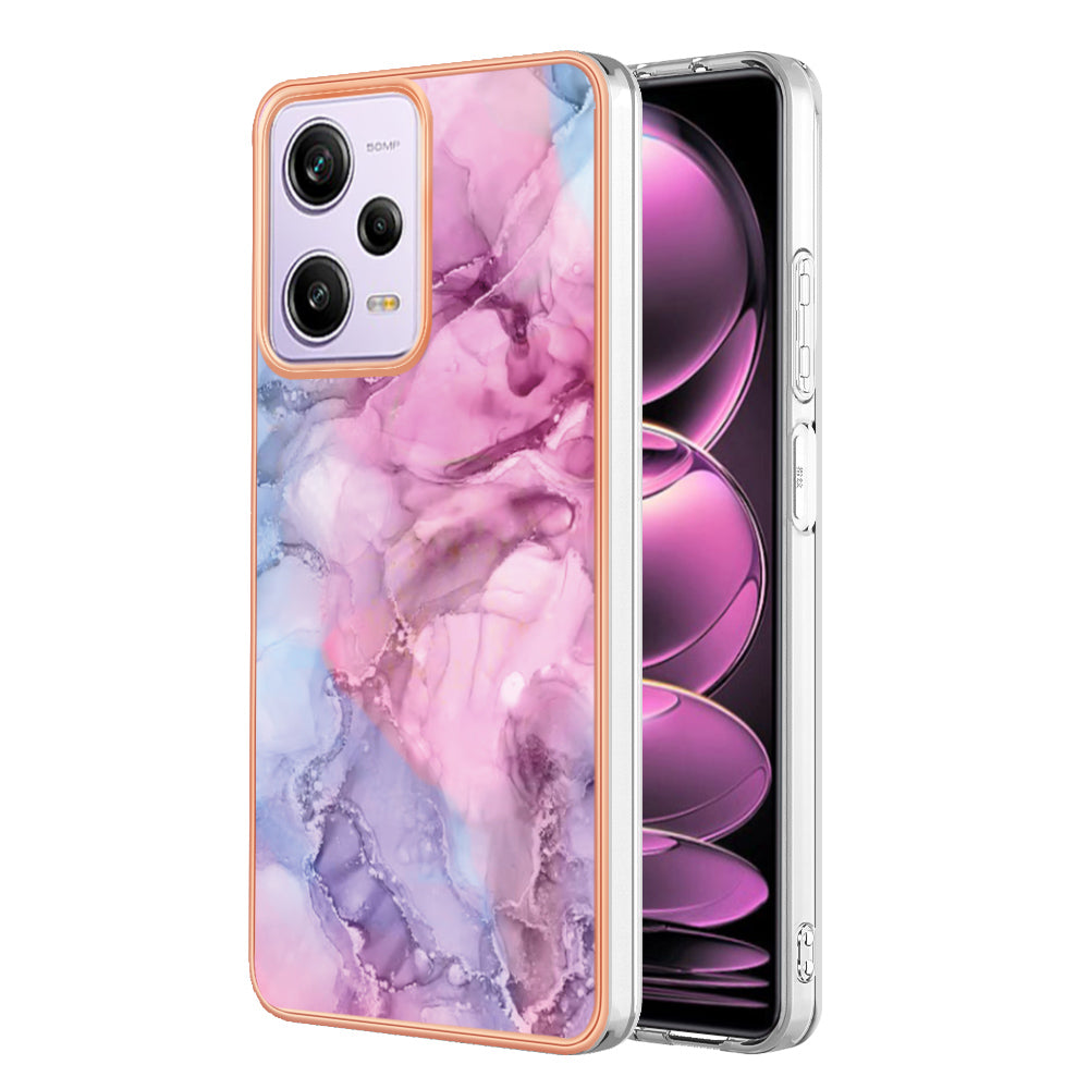 YB IMD Series-16 Style E Phone Case for Xiaomi Redmi Note 12 Pro 5G / Note 12 Pro Speed 5G / Poco X5 Pro 5G TPU 2.0mm IMD Marble Pattern Protective Cover