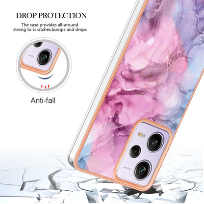 YB IMD Series-16 Style E Phone Case for Xiaomi Redmi Note 12 Pro 5G / Note 12 Pro Speed 5G / Poco X5 Pro 5G TPU 2.0mm IMD Marble Pattern Protective Cover