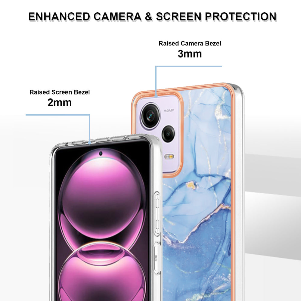 YB IMD Series-16 Style E Phone Case for Xiaomi Redmi Note 12 Pro 5G / Note 12 Pro Speed 5G / Poco X5 Pro 5G TPU 2.0mm IMD Marble Pattern Protective Cover