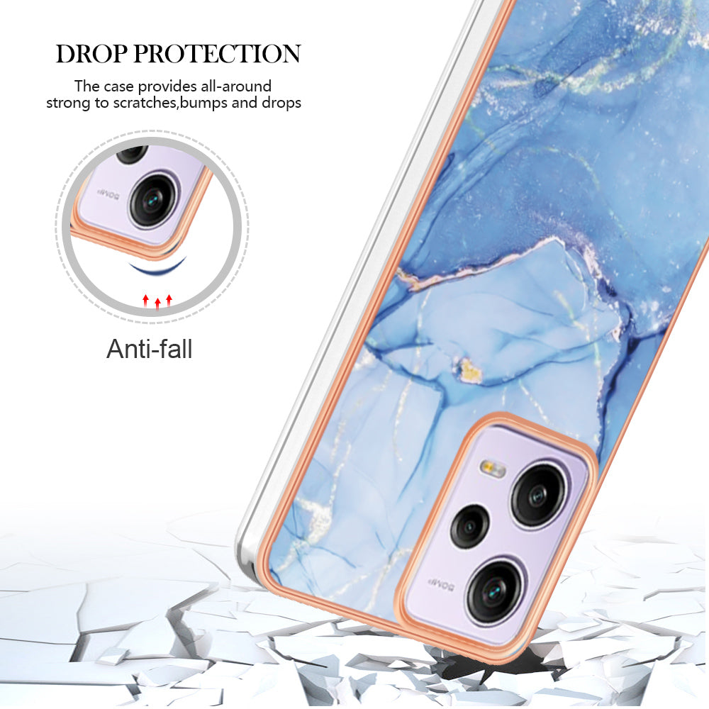 YB IMD Series-16 Style E Phone Case for Xiaomi Redmi Note 12 Pro 5G / Note 12 Pro Speed 5G / Poco X5 Pro 5G TPU 2.0mm IMD Marble Pattern Protective Cover