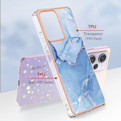 YB IMD Series-16 Style E Phone Case for Xiaomi Redmi Note 12 Pro 5G / Note 12 Pro Speed 5G / Poco X5 Pro 5G TPU 2.0mm IMD Marble Pattern Protective Cover