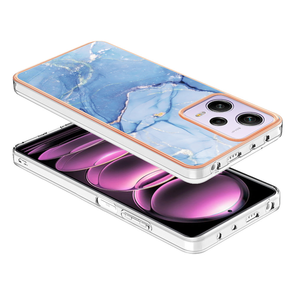 YB IMD Series-16 Style E Phone Case for Xiaomi Redmi Note 12 Pro 5G / Note 12 Pro Speed 5G / Poco X5 Pro 5G TPU 2.0mm IMD Marble Pattern Protective Cover