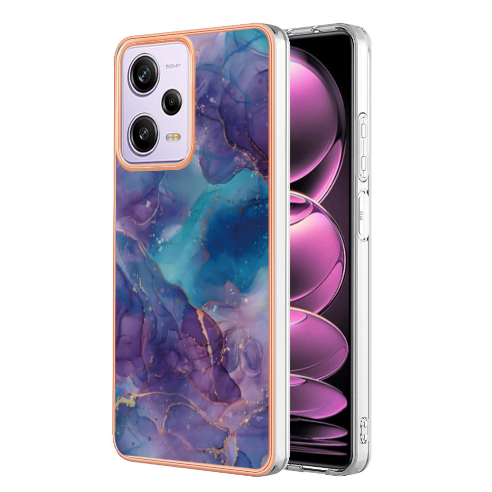 YB IMD Series-16 Style E Phone Case for Xiaomi Redmi Note 12 Pro 5G / Note 12 Pro Speed 5G / Poco X5 Pro 5G TPU 2.0mm IMD Marble Pattern Protective Cover