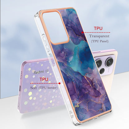 YB IMD Series-16 Style E Phone Case for Xiaomi Redmi Note 12 Pro 5G / Note 12 Pro Speed 5G / Poco X5 Pro 5G TPU 2.0mm IMD Marble Pattern Protective Cover