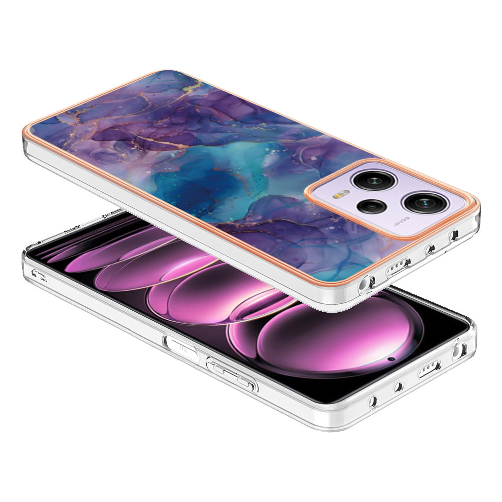 YB IMD Series-16 Style E Phone Case for Xiaomi Redmi Note 12 Pro 5G / Note 12 Pro Speed 5G / Poco X5 Pro 5G TPU 2.0mm IMD Marble Pattern Protective Cover