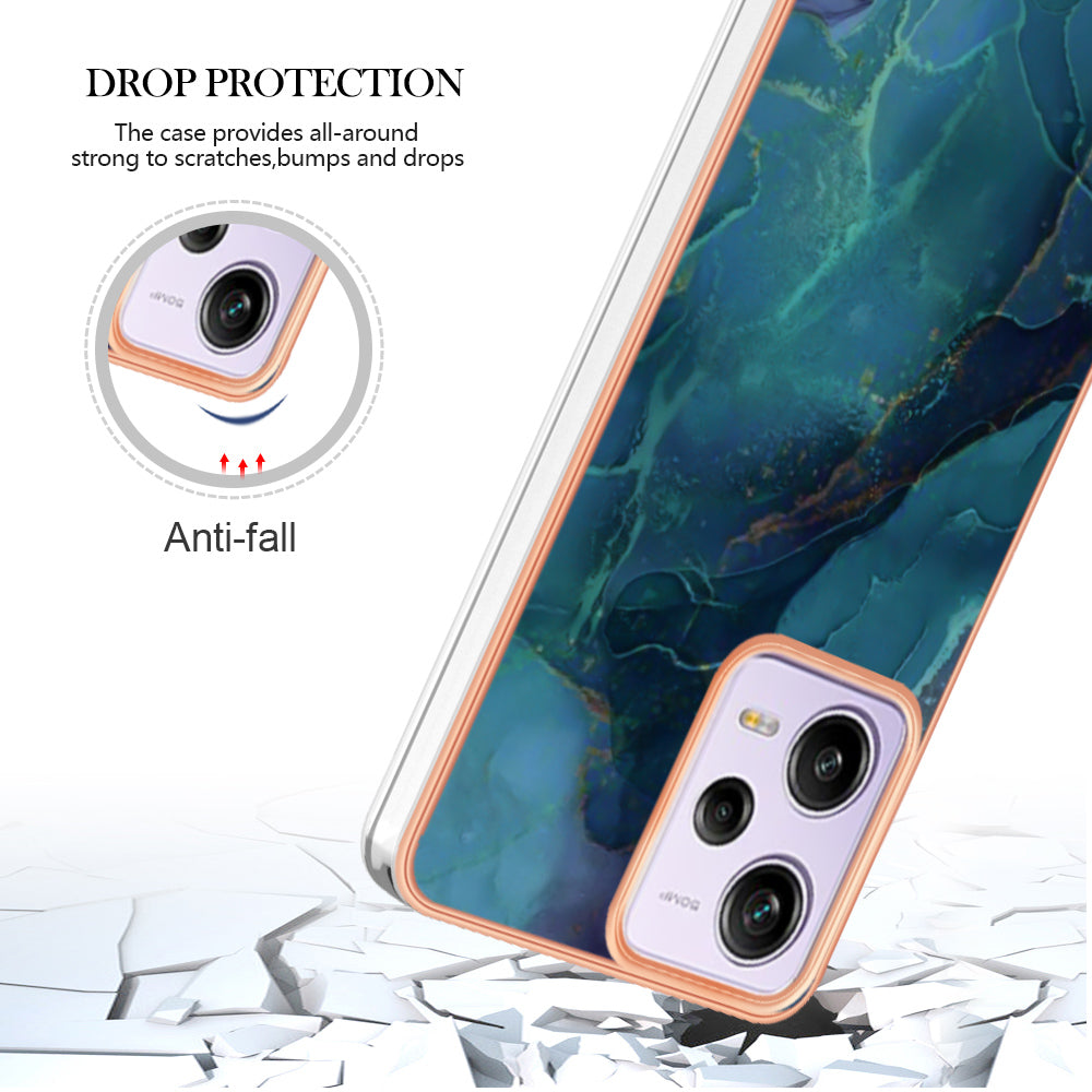 YB IMD Series-16 Style E Phone Case for Xiaomi Redmi Note 12 Pro 5G / Note 12 Pro Speed 5G / Poco X5 Pro 5G TPU 2.0mm IMD Marble Pattern Protective Cover
