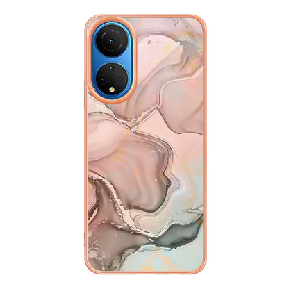 YB IMD Series-16 Style E Marble Pattern Phone Case for Honor X7 , 2.0mm Shockproof TPU IMD Electroplating Cover