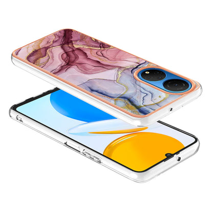 YB IMD Series-16 Style E Marble Pattern Phone Case for Honor X7 , 2.0mm Shockproof TPU IMD Electroplating Cover
