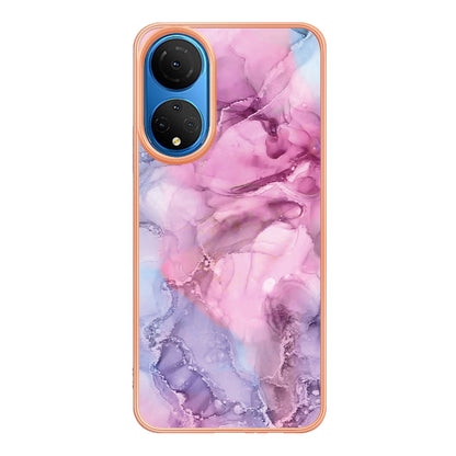YB IMD Series-16 Style E Marble Pattern Phone Case for Honor X7 , 2.0mm Shockproof TPU IMD Electroplating Cover