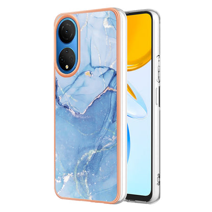 YB IMD Series-16 Style E Marble Pattern Phone Case for Honor X7 , 2.0mm Shockproof TPU IMD Electroplating Cover