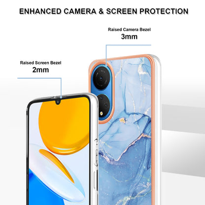 YB IMD Series-16 Style E Marble Pattern Phone Case for Honor X7 , 2.0mm Shockproof TPU IMD Electroplating Cover