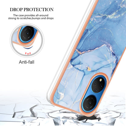 YB IMD Series-16 Style E Marble Pattern Phone Case for Honor X7 , 2.0mm Shockproof TPU IMD Electroplating Cover