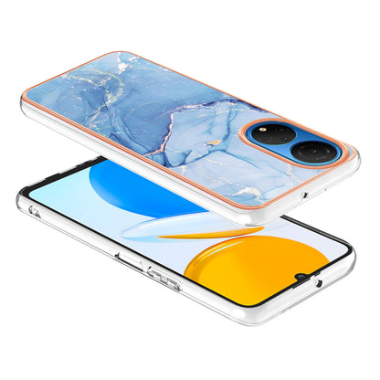 YB IMD Series-16 Style E Marble Pattern Phone Case for Honor X7 , 2.0mm Shockproof TPU IMD Electroplating Cover