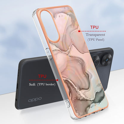 YB IMD Series-16 Style E 2.0mm TPU Phone Case for Oppo Reno8 T 4G , Electroplating IMD Marble Pattern Cover