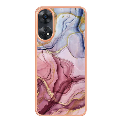 YB IMD Series-16 Style E 2.0mm TPU Phone Case for Oppo Reno8 T 4G , Electroplating IMD Marble Pattern Cover
