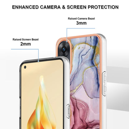 YB IMD Series-16 Style E 2.0mm TPU Phone Case for Oppo Reno8 T 4G , Electroplating IMD Marble Pattern Cover