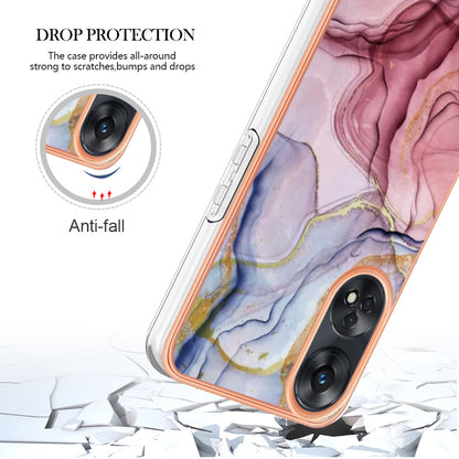 YB IMD Series-16 Style E 2.0mm TPU Phone Case for Oppo Reno8 T 4G , Electroplating IMD Marble Pattern Cover