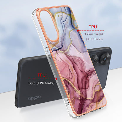 YB IMD Series-16 Style E 2.0mm TPU Phone Case for Oppo Reno8 T 4G , Electroplating IMD Marble Pattern Cover