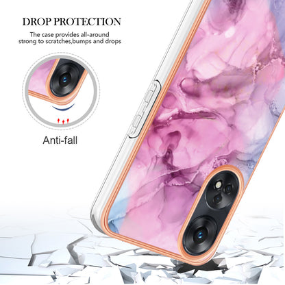 YB IMD Series-16 Style E 2.0mm TPU Phone Case for Oppo Reno8 T 4G , Electroplating IMD Marble Pattern Cover