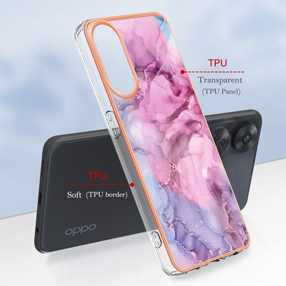 YB IMD Series-16 Style E 2.0mm TPU Phone Case for Oppo Reno8 T 4G , Electroplating IMD Marble Pattern Cover