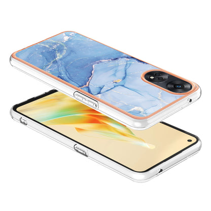 YB IMD Series-16 Style E 2.0mm TPU Phone Case for Oppo Reno8 T 4G , Electroplating IMD Marble Pattern Cover