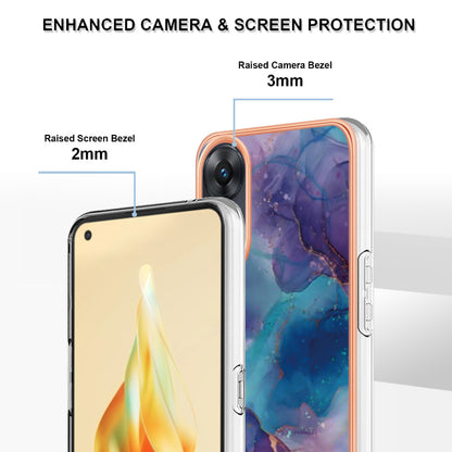 YB IMD Series-16 Style E 2.0mm TPU Phone Case for Oppo Reno8 T 4G , Electroplating IMD Marble Pattern Cover
