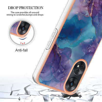 YB IMD Series-16 Style E 2.0mm TPU Phone Case for Oppo Reno8 T 4G , Electroplating IMD Marble Pattern Cover
