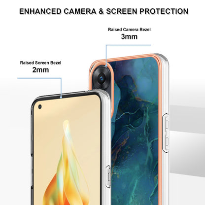 YB IMD Series-16 Style E 2.0mm TPU Phone Case for Oppo Reno8 T 4G , Electroplating IMD Marble Pattern Cover