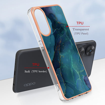 YB IMD Series-16 Style E 2.0mm TPU Phone Case for Oppo Reno8 T 4G , Electroplating IMD Marble Pattern Cover
