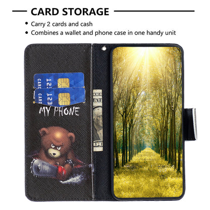 Protective Cove for Realme C33 2023 4G / C33 4G Pattern Printing PU Leather Phone Case Wallet Shell with Stand