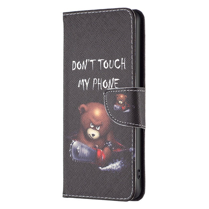 Protective Cove for Realme C33 2023 4G / C33 4G Pattern Printing PU Leather Phone Case Wallet Shell with Stand