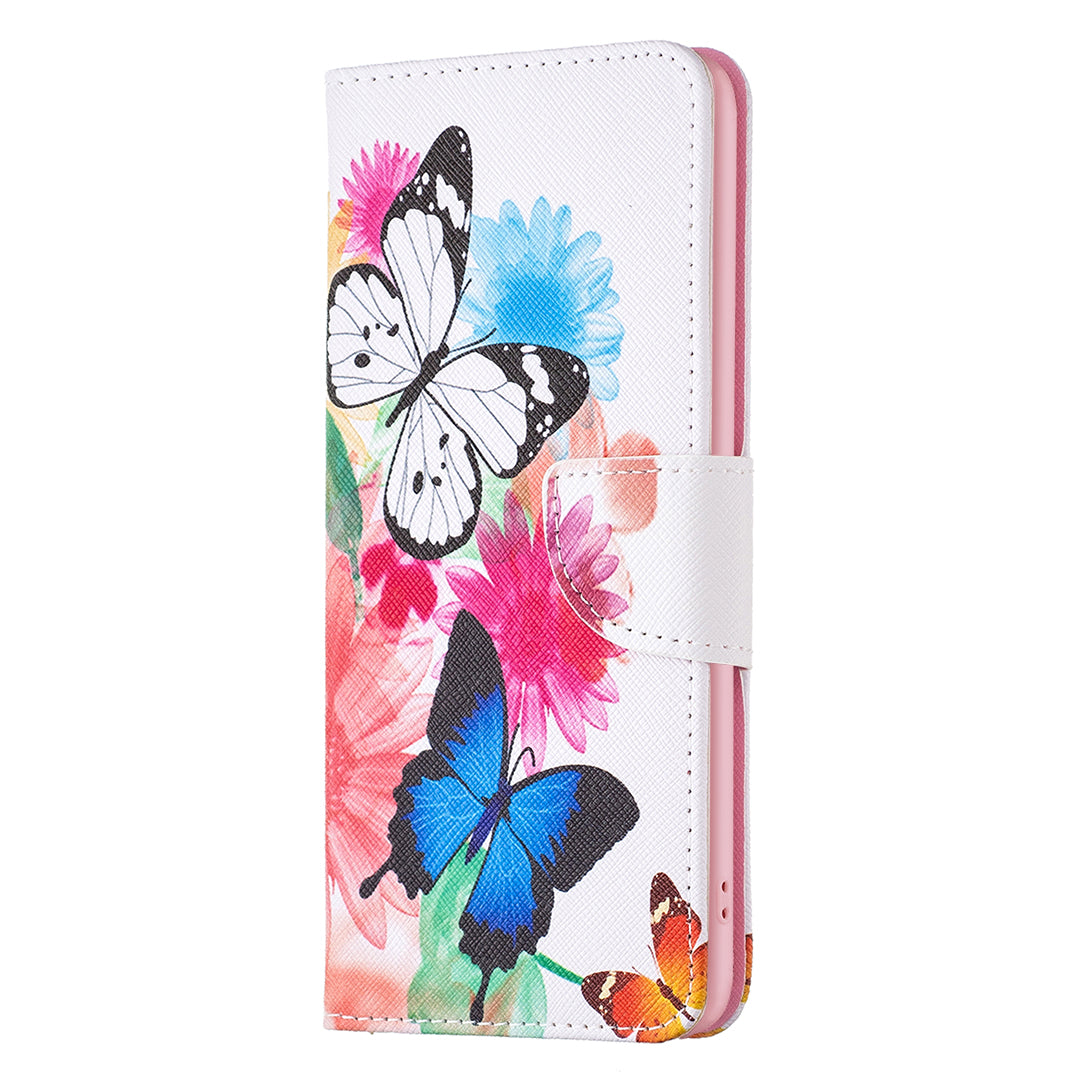 Protective Cove for Realme C33 2023 4G / C33 4G Pattern Printing PU Leather Phone Case Wallet Shell with Stand