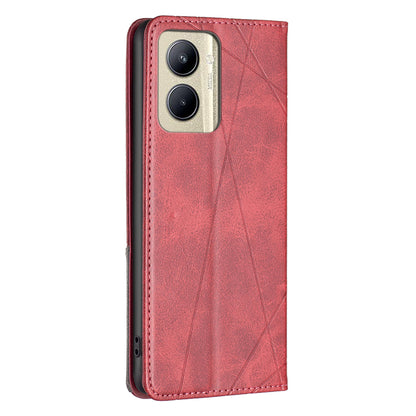 Imprinting Pattern Phone Shell for Realme C33 2023 4G / C33 4G PU Leather Card Holder Splicing Phone Stand Cover