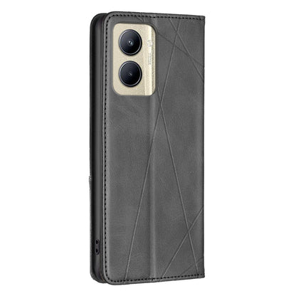 Imprinting Pattern Phone Shell for Realme C33 2023 4G / C33 4G PU Leather Card Holder Splicing Phone Stand Cover