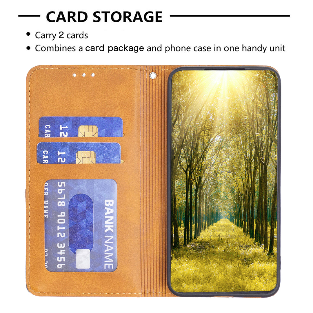 Imprinting Pattern Phone Shell for Realme C33 2023 4G / C33 4G PU Leather Card Holder Splicing Phone Stand Cover