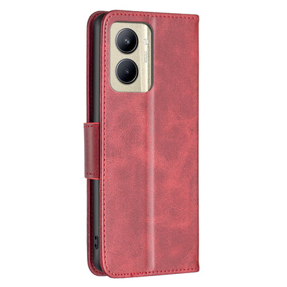 For Realme C33 2023 4G / C33 4G Solid Color Wallet Protective Shell Textured PU Leather Stand Phone Case