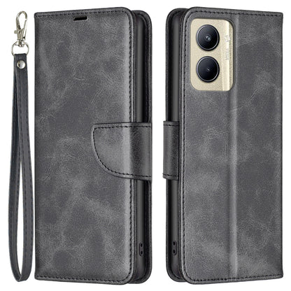 For Realme C33 2023 4G / C33 4G Solid Color Wallet Protective Shell Textured PU Leather Stand Phone Case