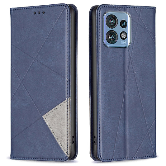 For Motorola Edge 40 Pro 5G / Moto X40 5G Imprinting Pattern PU Leather Card Holder Splicing Phone Stand Cover