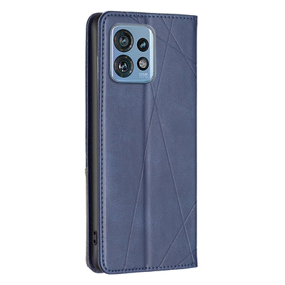For Motorola Edge 40 Pro 5G / Moto X40 5G Imprinting Pattern PU Leather Card Holder Splicing Phone Stand Cover