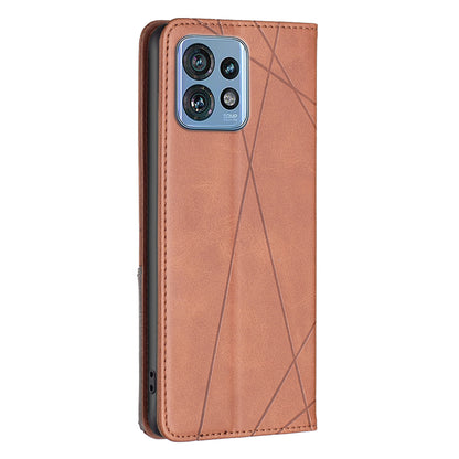 For Motorola Edge 40 Pro 5G / Moto X40 5G Imprinting Pattern PU Leather Card Holder Splicing Phone Stand Cover