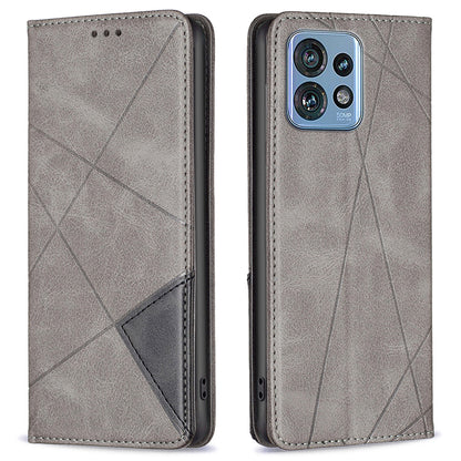 For Motorola Edge 40 Pro 5G / Moto X40 5G Imprinting Pattern PU Leather Card Holder Splicing Phone Stand Cover