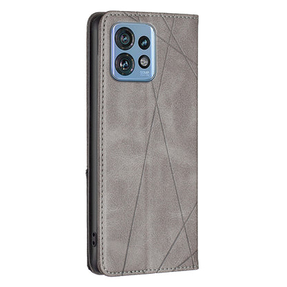 For Motorola Edge 40 Pro 5G / Moto X40 5G Imprinting Pattern PU Leather Card Holder Splicing Phone Stand Cover