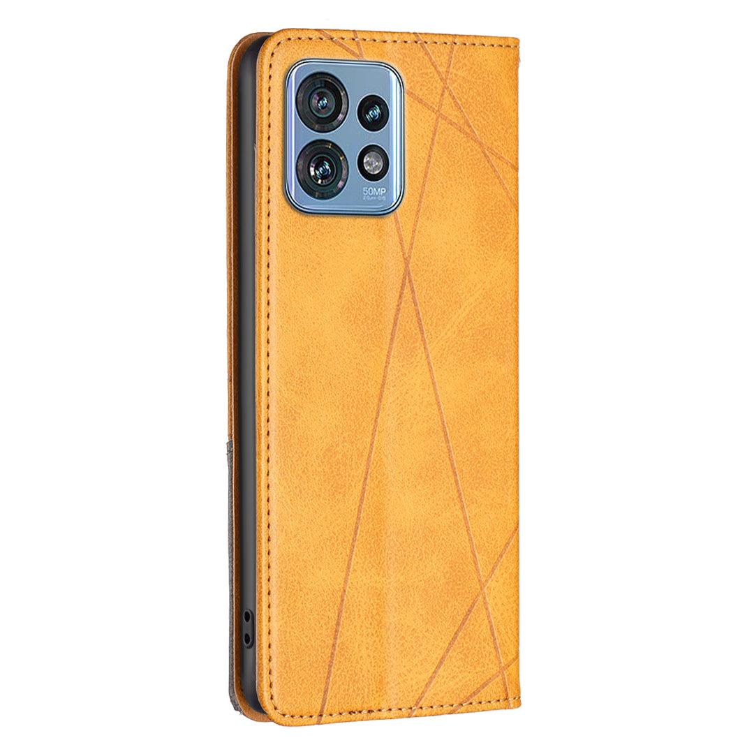 For Motorola Edge 40 Pro 5G / Moto X40 5G Imprinting Pattern PU Leather Card Holder Splicing Phone Stand Cover