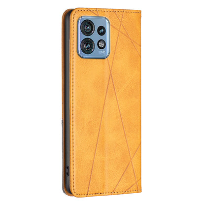 For Motorola Edge 40 Pro 5G / Moto X40 5G Imprinting Pattern PU Leather Card Holder Splicing Phone Stand Cover