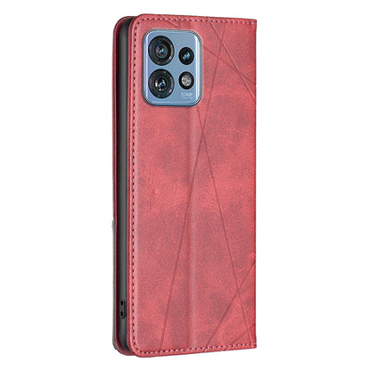 For Motorola Edge 40 Pro 5G / Moto X40 5G Imprinting Pattern PU Leather Card Holder Splicing Phone Stand Cover
