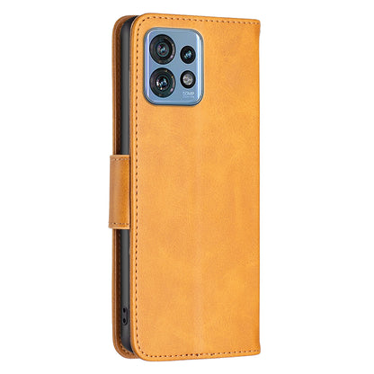 For Motorola Edge 40 Pro 5G / Moto X40 5G Solid Color Wallet Shell Textured PU Leather Stand Phone Case