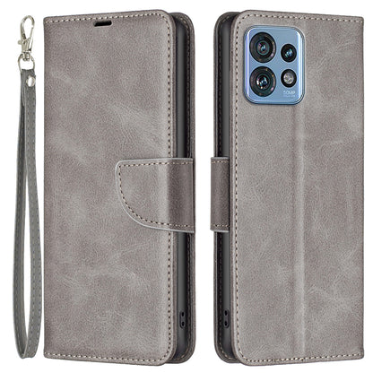 For Motorola Edge 40 Pro 5G / Moto X40 5G Solid Color Wallet Shell Textured PU Leather Stand Phone Case